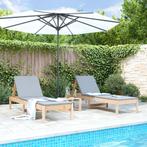 vidaXL Ligstoelen 2 st 199,5x60x74 cm massief grenenhout, Tuin en Terras, Ligbedden, Verzenden, Nieuw