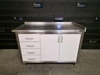 Werkbank | trespa | RVS | 130cm, Gebruikt, RVS Meubilair