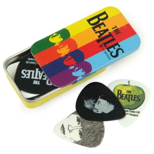 The Beatles blikje + plectrums 0.70 mm officiële merchandise, Verzamelen, Muziek, Artiesten en Beroemdheden, Gebruiksvoorwerp