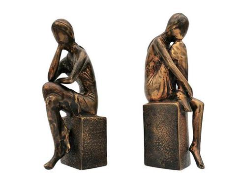 Beeldje - A set of two sitting womans (2) - Brons, Antiek en Kunst, Kunst | Designobjecten
