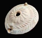 Oud-Romeins Terracotta Olielamp lauwerkrans ontwerp -, Antiek en Kunst