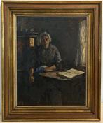 German Grobe (1857-1938) - Aan de keukentafel, Antiek en Kunst, Kunst | Schilderijen | Klassiek