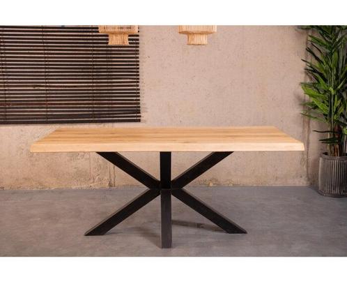 Boomstamtafel eiken MALMO met spinpoot - 200x100 cm |, Huis en Inrichting, Tafels | Eettafels, Nieuw, Ophalen of Verzenden