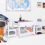 vidaXL Kindertafel met 2 stoelen MDF wit, Verzenden, Nieuw