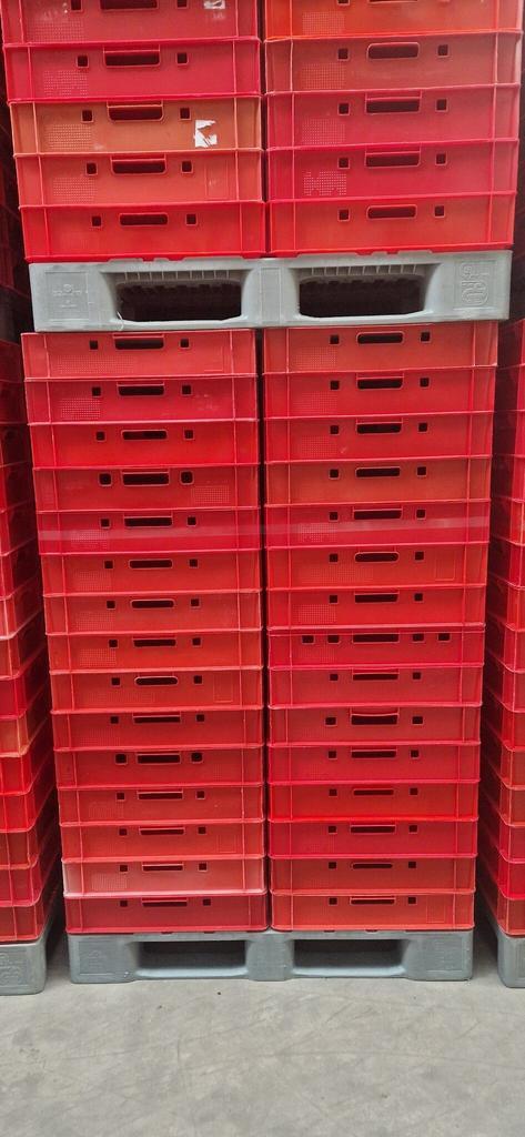 E1 krat 600x400x125 rood gesloten, gebruikt - Palletdeal (H1, Doe-het-zelf en Verbouw, Kratten en Dozen, 50 tot 75 cm, Gebruikt