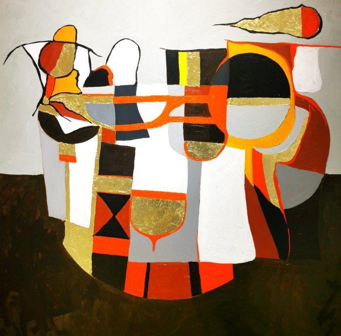 Francesco Sanfilippo - FESTA IN CANTIERE, Antiek en Kunst, Kunst | Schilderijen | Modern