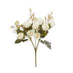 Kunst Rozenstruik 10 Bloemen Wit 30cm, Verzenden, Nieuw