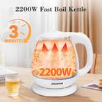 Waterkoker glas - met LED - 1L - 2200W - Wit - Aigostar •, Witgoed en Apparatuur, Waterkokers, Verzenden, Zo goed als nieuw