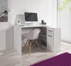 Bureau 120x92x74 - Wit / Grijs / Eiken - Kantoortafel - Desk, Nieuw, Bureau, Verzenden