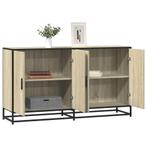 vidaXL Dressoir 134x35x76 cm bewerkt hout sonoma, Minder dan 50 cm, Verzenden, Nieuw, 25 tot 50 cm