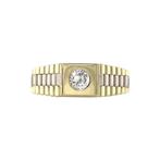 Gouden rolex ring met zirkonia 14 krt, Sieraden, Tassen en Uiterlijk, Ringen, Verzenden, Zo goed als nieuw, Wit, Goud