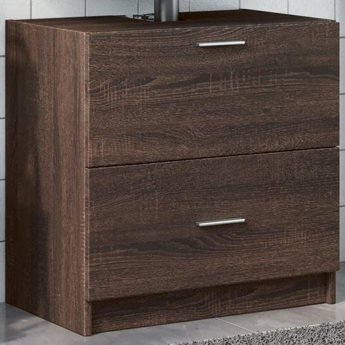 vidaXL Wastafelkast 59x37x59 cm bewerkt hout bruin, Huis en Inrichting, Badkamer | Badkamermeubels, Nieuw, Minder dan 100 cm, Verzenden
