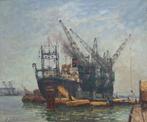 David Schulman (1881-1966) - Hout lossen in de Amsterdamse
