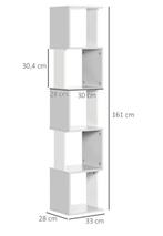 S-Boekenkast met 5 Lagen – Moderne Witte Boekenkast, Huis en Inrichting, Kasten | Boekenkasten, Verzenden, Nieuw