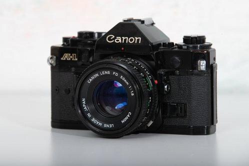 Canon A-1 + FD 1,8/50mm Single lens reflex camera (SLR), Audio, Tv en Foto, Fotocamera's Analoog
