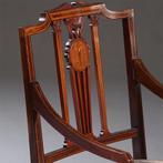 Stel armstoelen met zeer fraai ingelegde medaillons ca 1900, Antiek en Kunst, Ophalen of Verzenden