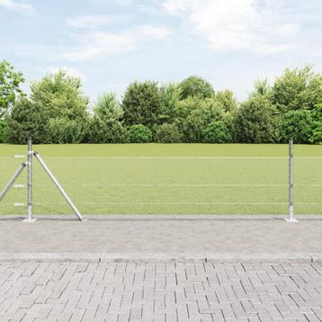 vidaXL Hecke met palen Zilver 0.4 x 50 m PVC-gecoat staal beschikbaar voor biedingen