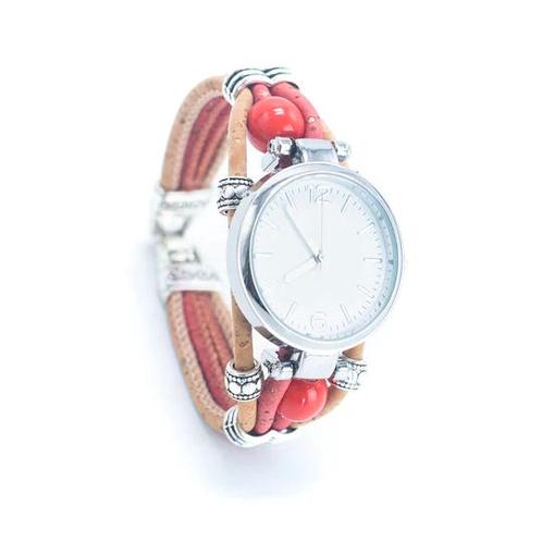 Kurk horloge - Rood, Sieraden, Tassen en Uiterlijk, Horloges | Heren, Ophalen of Verzenden