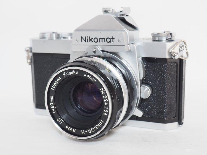 Nikon Nikon Nikomat Ftn silver + NIKKOR-H Auto 50mm F2, Audio, Tv en Foto, Fotocamera's Analoog