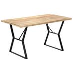 vidaXL Eettafel 140x80x76 cm massief mangohout, Verzenden, Nieuw