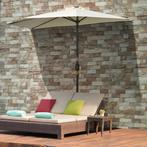 TRUUSK Parasol 265x240 Cm Halfparasol Met LED, Halfronde Ter, Verzenden, Nieuw