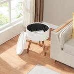 Bijzettafel Bongard 48x38 cm wit en naturel [en.casa], Verzenden, Nieuw