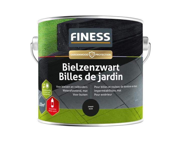 Finess Finess bielzenzwart 2,5 liter, zwart, Doe-het-zelf en Verbouw, Verf, Beits en Lak, Nieuw, Verzenden