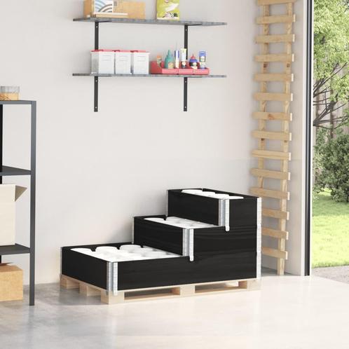 vidaXL Verhoogde plantenbak 3-laags 120x80 cm massief, Tuin en Terras, Bloembakken en Plantenbakken, Nieuw, Hout, Verzenden