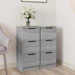 vidaXL Dressoirs 2 st 30x30x70 cm bewerkt hout grijs sonoma, Huis en Inrichting, Kasten | Dressoirs, Minder dan 50 cm, Verzenden