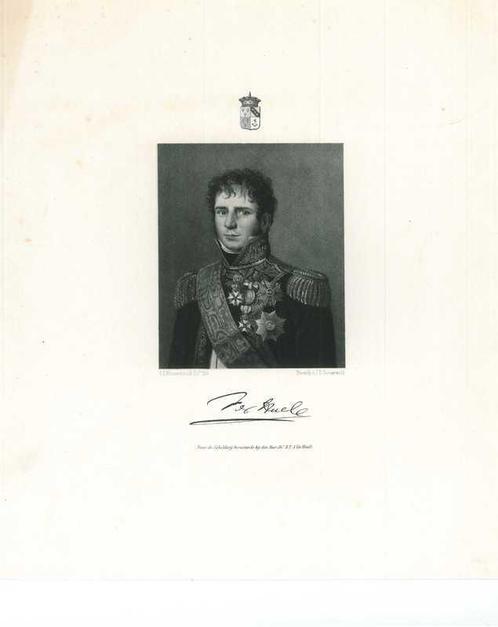 Portrait of Carel Hendrik count Ver Huell, Antiek en Kunst, Kunst | Etsen en Gravures