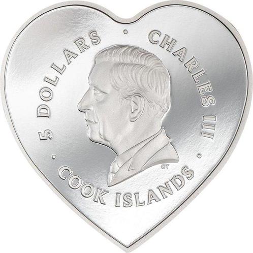 Cookeilanden. 5 Dollars 2024 Roses Brilliant Love, (.999), Postzegels en Munten, Munten | Europa | Niet-Euromunten