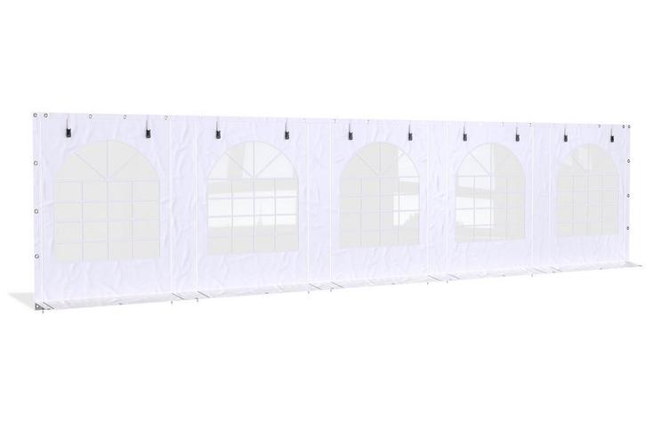 Partytent zijwand PVC met ramen | 10 meter | 220cm hoog |, Doe-het-zelf en Verbouw, Zeil en Folie, Verzenden