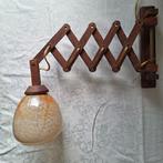 Schaarlamp - Glas, Hout - Vintage schaarlamp
