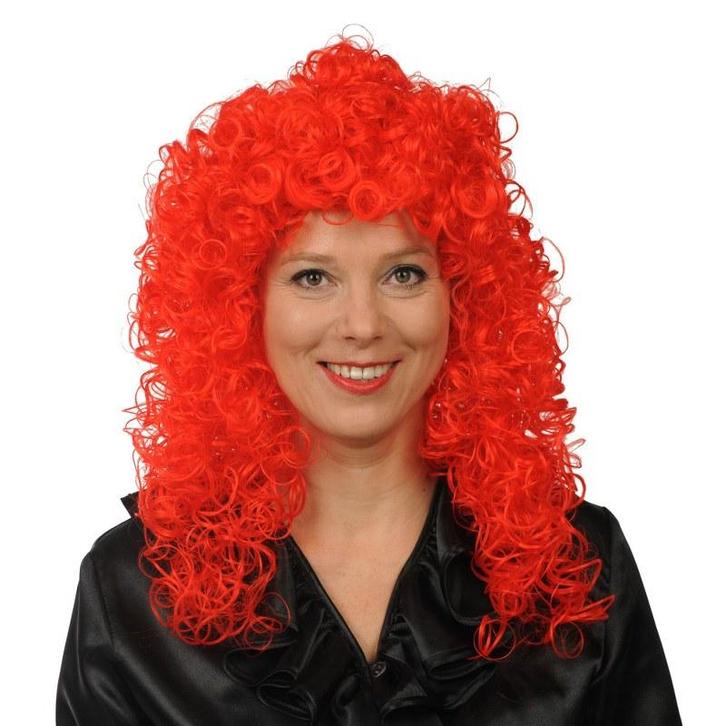 Roxy Wetlook Pruik Luxe Rood, Kleding | Heren, Carnavalskleding en Feestkleding, Verzenden