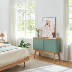 Commode Tysvær dressoir 110x40x80 cm naturel en blauw [en.ca, Huis en Inrichting, Kasten | Dressoirs, Verzenden, Nieuw
