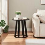 Bijzettafel Burgess 51xØ51 cm zwart en walnootkleurig [en.ca, Huis en Inrichting, Tafels | Bijzettafels, Verzenden, Nieuw