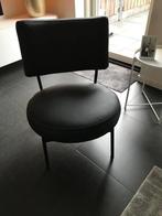 Leren fauteuil met ronde vormen - zwart leer - Echt leer, Mo, Huis en Inrichting, Fauteuils, Nieuw, Ophalen of Verzenden, 50 tot 75 cm