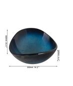 Ovale zwart / blauwe hard glazen waskom, Verzenden, Nieuw