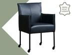 Leren eetkamerstoel More - Granada Blue (blauw) - Poten, Huis en Inrichting, Stoelen, Overige kleuren, Bohemian, Industrieel, Modern, Scandinavisch