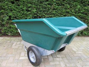 Tweewielige kiepkruiwagen 400 ltr,  GROEN, Dieren en Toebehoren, Paarden en Pony's | Verzorgingsproducten, Nieuw, Ophalen of Verzenden