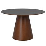 Eettafel Rond Olivia 120 cm Donker Walnoot, Verzenden, Rond, Nieuw, Industriële meubels