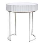 Bijzettafel Rill rond 46x40 cm wit [en.casa], Huis en Inrichting, Tafels | Bijzettafels, Verzenden, Nieuw