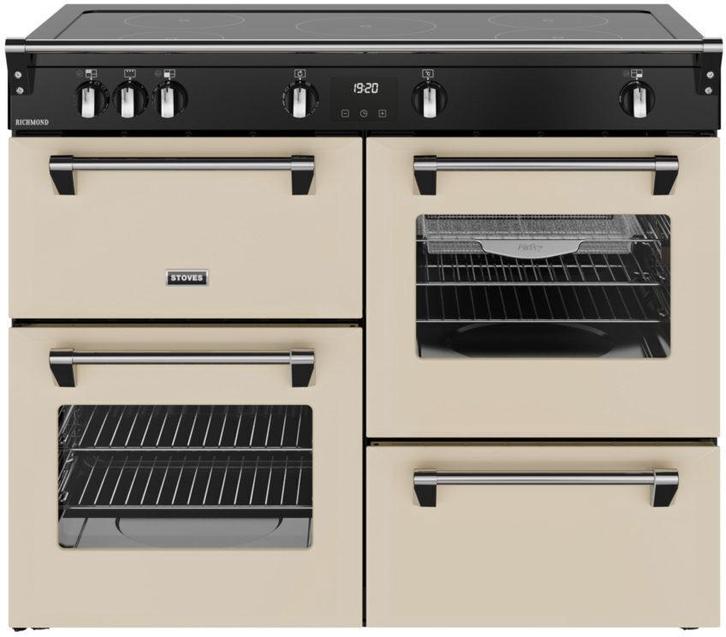Stoves Richmond 110 Ei TCH inductie fornuis - creme - 110 cm, Witgoed en Apparatuur, Fornuizen, 60 cm of meer, Vrijstaand, 5 kookzones of meer