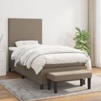 vidaXL Boxspring met matras stof taupe 90x200 cm, 90 cm, Eenpersoons, Verzenden, Nieuw