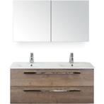 Seville Badmeubelset 120 cm - 2 Laden Tabacco - Wastafel, Huis en Inrichting, Badkamer | Badkamermeubels, Ophalen of Verzenden