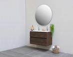Dubbele polystone wastafel 120x46 | 2 kraangaten | 100x46x52, Huis en Inrichting, Badkamer | Badkamermeubels, Verzenden, Nieuw