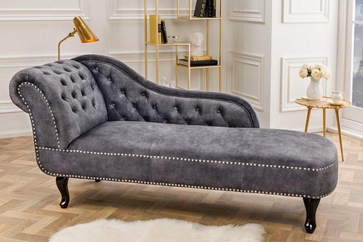 Design reclamaire CHESTERFIELD 170cm grijs gestructureerde, Huis en Inrichting, Banken | Bankstellen, Ophalen of Verzenden
