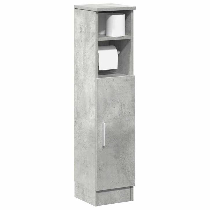 vidaXL Badkamerkast met rolhouder 20,5x22x90 cm betongrijs, Huis en Inrichting, Badkamer | Badkamermeubels, Nieuw, Verzenden