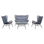 Rome Loungeset Antraciet 4-Delig met Kussens, Verzenden, Nieuw, Hout