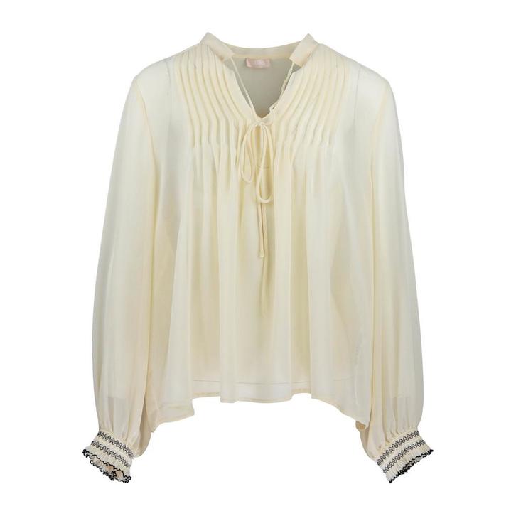 Liu Jo • geplooide blouse ecru • 38 (IT44), Kleding | Dames, Tops, Wit, Nieuw, Maat 38/40 (M), Verzenden